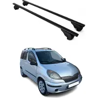 Omac Draagbalken/bagagedragers voor Toyota Yaris, modeljaren 1999-2005, metalen basisdragers, zwart, 2 stuks