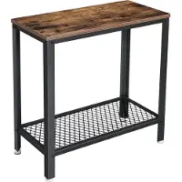 Leobert Console - Bijzettafel - Sidetable – Halftafel - Loft Industrieel Design - Metalen Frame & Rustiek Blad – Voor Hal, Woonkamer, Entree & Keuken – Compact & Multifunctioneel – 60x30x60 cm