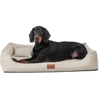 Tierlando Orthopedisch hondenbed WILLIAM Couture | Comfortabel hondenbankje - Afmetingen: 110x85cm | Kleur: 05 Crème