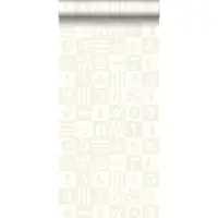 ESTAhome behang blokken glanzend wit - 53 cm x 10.05 m - 128714