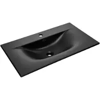 Comad Marmerlook wastafel SKY 1, zwart, mat, 81x46x17 cm