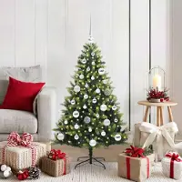 Prolenta Maison Exclusive - Kunstkerstboom met vlammende lichteffect, 150 LED's, groen, 120 cm