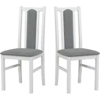 LeafDesign eethoekstoelen hout - Massieve beukenstoel - Set van 2 eethoekstoelen - Houten stoel - Stoelen voor de eettafel - Keukenstoelen, set van 2, KOLGA, wit