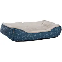 Flamingo hondenmand Lilly rechthoekig blauw - antislip bodem - 60 x 50 x 14 cm