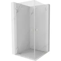 Mexen Lunar-B Duo draaideur douchecabine 100 x 100 , transparant, geborsteld nikkel - 832-100L-100P-97-00
