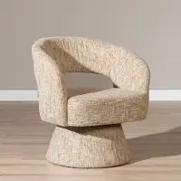 Livin24 Fauteuil Josh draaibaar chenille beige