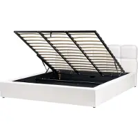 Beliani BASTON - Bed met opbergruimte - Off-white - 180 x 200 cm - Polyester