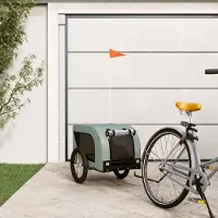 Prolenta Maison Exclusive - Fietsaanhanger voor honden, grijs en zwart. Gemaakt van Oxford-stof en metaal