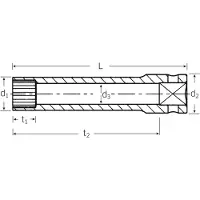 Stahlwille Lange dopsleutel 1/4'' spline 7/32 - maat 7