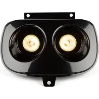 STR8 Zwarte, rechthoekige kappen voor dubbele koplampen, geschikt voor Yamaha BW's/MBK Booster modellen tot 2004