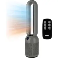 BREND BR-2243 Bladeless Fan Ventilatorkachel - 2200 Watt - Bladloos - LED-Display - Timer - Oscillatie - Veilig voor Kinderen en Huisdieren - Donkergrijs
