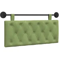 vidaXL Hangend hoofdbord Met LED-verlichting Lichtgroen Fluweel