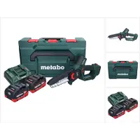 Metabo Kettingzaag, MS 18 LTX 15 accu houtzaag 18 V 15 cm 5 m/s + 2x accu 5,5 Ah + lader + metaBOX (Accu kettingzaag)