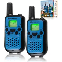 Bresser walkietalkie set van 2 met groot bereik tot 6 km en handsfree-functie (blauw)