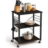 Goliving Keukentrolley – Keukenkast – Keukenrek – Serveerwagen – Keuken Organizer – Modern – 60 x 40 x 89 cm – Zwart