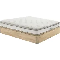 Vente-unique Boxspring met opbergruimte 180 x 200 cm kleur licht naturel en pocketverenmatras 7 zones TPE-comfort, dikte 28cm - ONEBIA van PALACIO