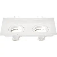 LEDVION – LED Inbouwspot Dubbel Rechthoek 185x100mm – Wit – Dimbaar – Kantelbaar – GU10 – IP20