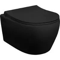 Aloni Wandtoilet met douchefunctie, mat zwart. Taharet-toilet, bidet, toilet met zachte sluiting