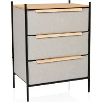 Hjh LIVING Commode STUVAR 58 x 40 x 79cm 3 vakken taupe