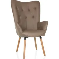 Hjh LIVING Oorfauteuil / vintage fauteuil HAVENIO I stof beige