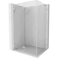 Mexen Lunar-F L inklapbare douchecabine links 100 x 90 , transparant, geborsteld nikkel - 836L-100-090-97-00-L