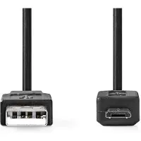 Nedis USB-kabel | USB 2.0 | USB-A-stekker | USB Micro-B-stekker | 480 Mbps | vernikkeld | 2,00 m | rond | PVC | zwart | doosje