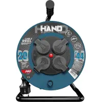 Plastrol Kabelhaspel HAND PRO, 20 meter, 4 stopcontacten, 230V, IP44, H05RN-F, 3x2,5 mm²