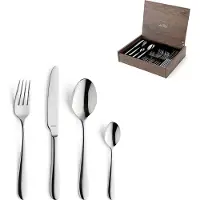 Amefa Oxford 24-delige Bestekset – 6 Personen – Zilver – In Luxe Houten Cassette--Hoogwaardig 18/10 chroomnikkelstaal