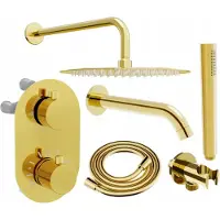 Mexen Kai DR70 inbouw bad-douche set met 25 regendouche, goud - 77602DR70251-50