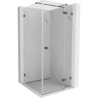 Mexen Lunar T draaibare douchecabine rechts 80 x 80 , transparant, geborsteld geweergrijs - 834T-080-080-66-00-P