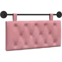 vidaXL Hangend hoofdbord Met LED-verlichting Roze Fluweel