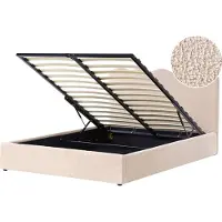Beliani NANTERRE - Bed met opbergruimte - Beige - 160 x 200 cm - Bouclé