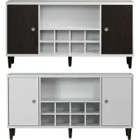Trendteam Evolution dressoir 2 deuren, 1 plank, 8 flessen wijn wit, zwart.