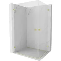Mexen Lunar-B Duo scharnierende douchecabine 90 x 70 , transparant, geborsteld goud - 832-090L-070P-55-00