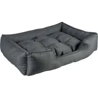 Duvo+ duvoplus Duratex Hondenmand - Hondenbed met Brede Randen & Uitneembaar Kussen - Afneembare Hoes & Anti-slip - XL 120x80x25cm - Donkergrijs