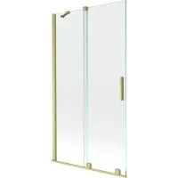 Mexen Velar tweedelige verschuifbare badwand 100 x 150 , transparant, goud geborsteld - 896-100-000-01-55