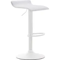 CLP Barstoel Dyn V2, kunstleer, in hoogte verstelbaar en draaibaar | Kleur: wit, frame: wit
