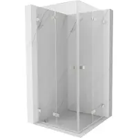 Mexen Lunar-F Duo vouwdeur douchecabine 85 x 85 , transparant, geborsteld nikkel - 836-085L-085P-97-00