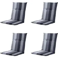 Madison tuinstoelkussen lage rug victoria grey ca. 105x50 cm set van 4