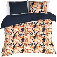 De Witte Lietaer Dekbedovertrek Junglecat Dress Blues Satijn-240 x 200 / 220 cm | Lits-Jumeaux