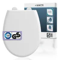 Schutte WC-Bril 83310 PREMIUM - Thermoplast - Valrem - Afneembaar - Belastbaar tot 250 kg - Montage van bovenaf