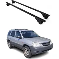 Omtec Bagagedrager voor Mazda Tribute, modeljaren 2001-2008, basisdrager, metaal, zwart