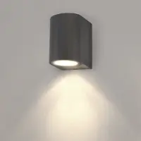LEDVION - LED Wandlamp - 4.5W - 2700K - IP54 - Antraciet & - GU10