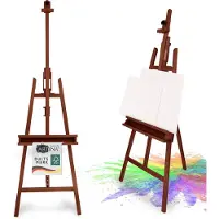 Artina Schildersezel Barcelona †“ Beukenhout Ezel 56x225 cm Notenboom †“ Schilderezels voor Schildersdoeken tot 120 cm †“ Atelierezel met dubbele steun
