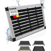 Bomoe deurmat buiten - 50x80 cm vloermat van aluminium - deurmatten met rubber - muduster AluGant