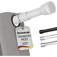 Bomoe Neptun – Douchegordijnstang Zonder Boren 115-200cm – Traploos Uitschuifbaar Gordijnroede Antislip – Aluminium Telescoopstang – Kledingstang Wit