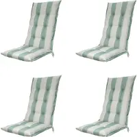 Madison tuinstoelkussen hoge rug banda kaki ca. 123x50 cm set van 4