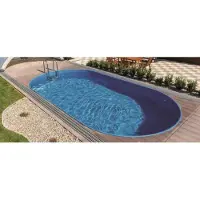 W'eau Staalwand ovaal 525 x 320 x 150 cm (met uitsparingen en profielen)
