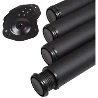 Sotech 4 stuks tafelpoot, zwart rond, diameter: 60 mm, hoogte: 870 mm, verstelbaar, belastbaar tot 75 kg