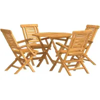 vidaXL 5-delige Tuinset massief teakhout